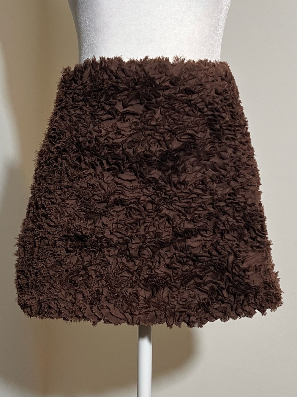 Zara Chocolate Brown Textured Mini Skirt